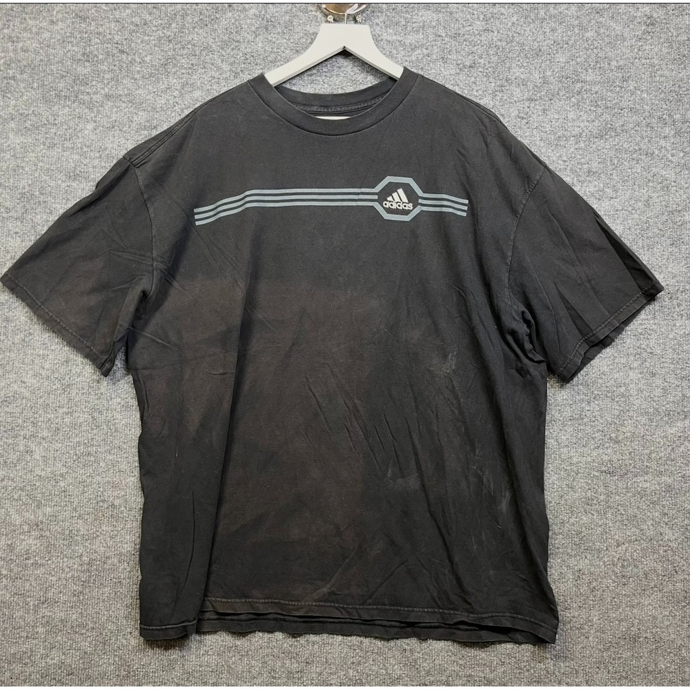 Adidas T-Shirt Men's Black Logo Graphic Crewneck Short Sleeve Casual Tee
